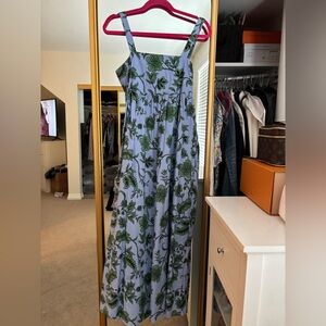 Zara Green and Blue Floral Maxi Dress